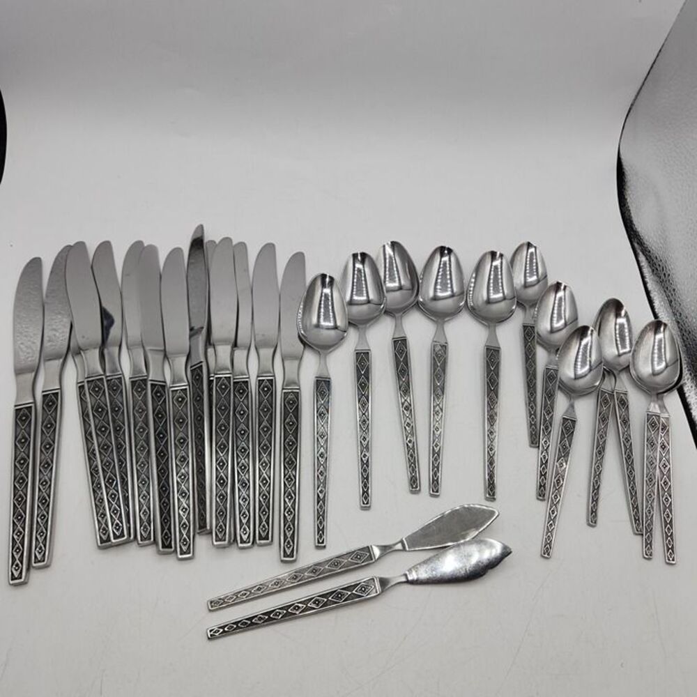 VTG Interpur Stainless Japan INR 41 Diamond Pattern 28 Pieces